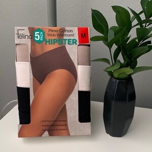 Felina Women's Hipster Panties 5-Pack - Black, White, Brown